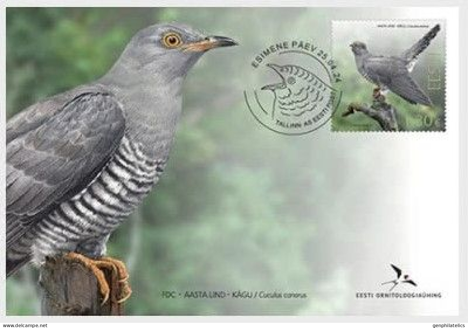 ESTONIA 2024 FAUNA Animals. Birds. The Common Cuckoo - Fine Stamp FDC - Estonia