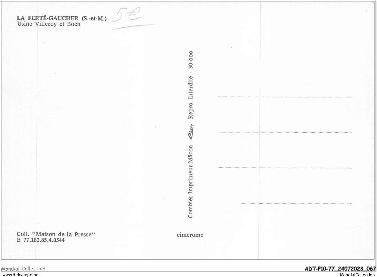 ADTP10-77-0855 - LA FERTE-GAUCHER - Usine Villeroy Et Boch  - La Ferte Gaucher