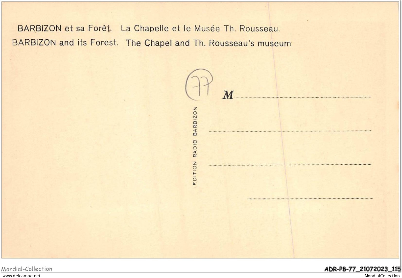 ADRP8-77-0736 - BARBIZON - La Forêt - La Chapelle Et Le Musée Th Rousseau - Barbizon