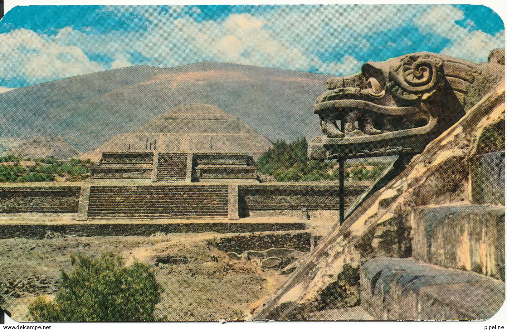 Mexico Postcard Sent To Germany 10-6-1970 Templo De Teotihuacan - Messico