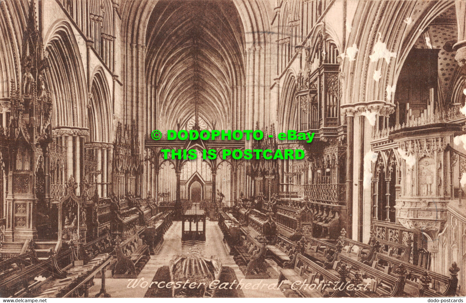 R507664 Worcester Cathedral. Choir West. F. Frith. No. 29313. 1928 - World