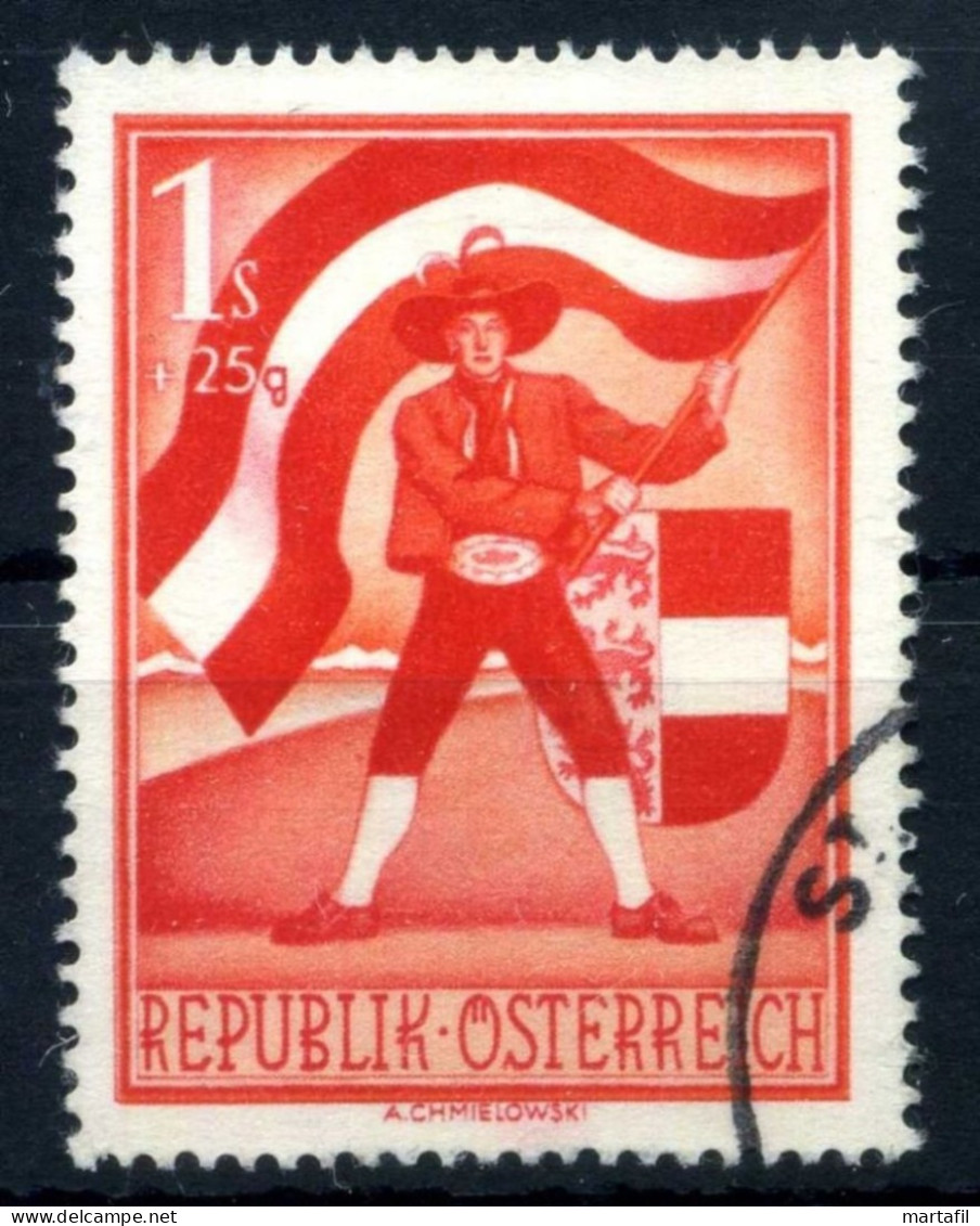 1950 AUSTRIA N.789 USATO 30° Ann. Plebiscito Della Carinzia, Costume - Usados