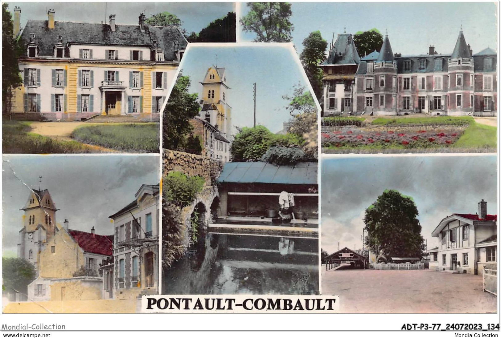 ADTP3-77-0258 - PONTAULT-COMBAULT - Les Châteaux - L'église - La Mairie - Le Lavoir Et La Gare  - Pontault Combault