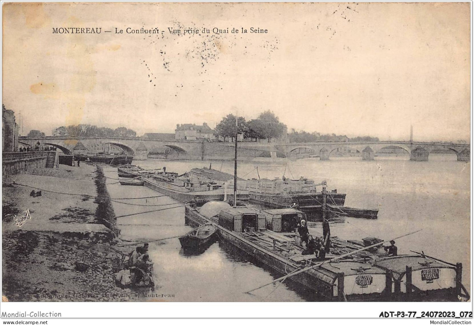 ADTP3-77-0227 - MONTEREAU - Le Confluent - Vue Prise Du Quai De La Seine  - Montereau