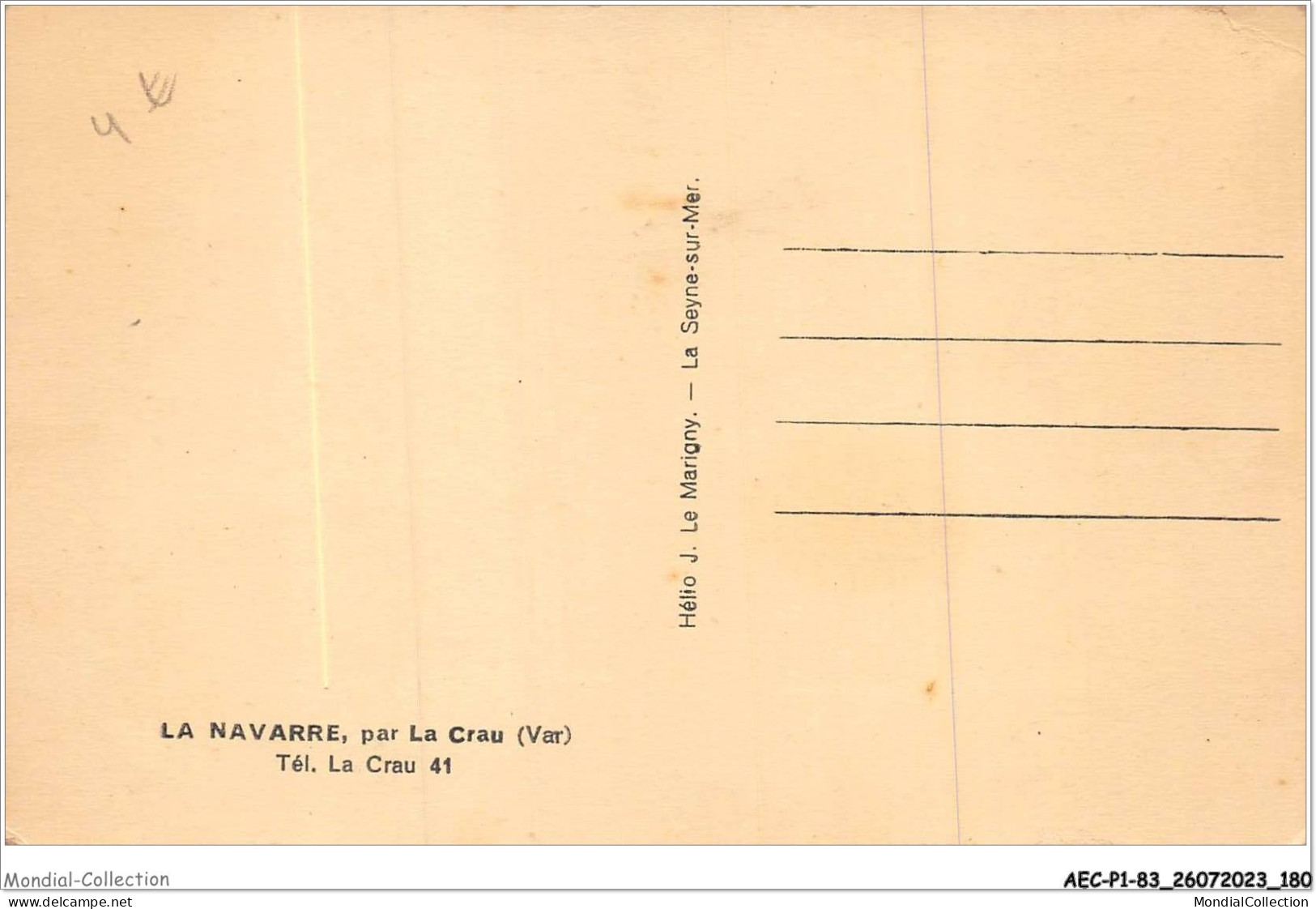 AECP1-83-0091- LA-NAVARRE En 1938 - Année Des Noces De Diamant  - La Crau