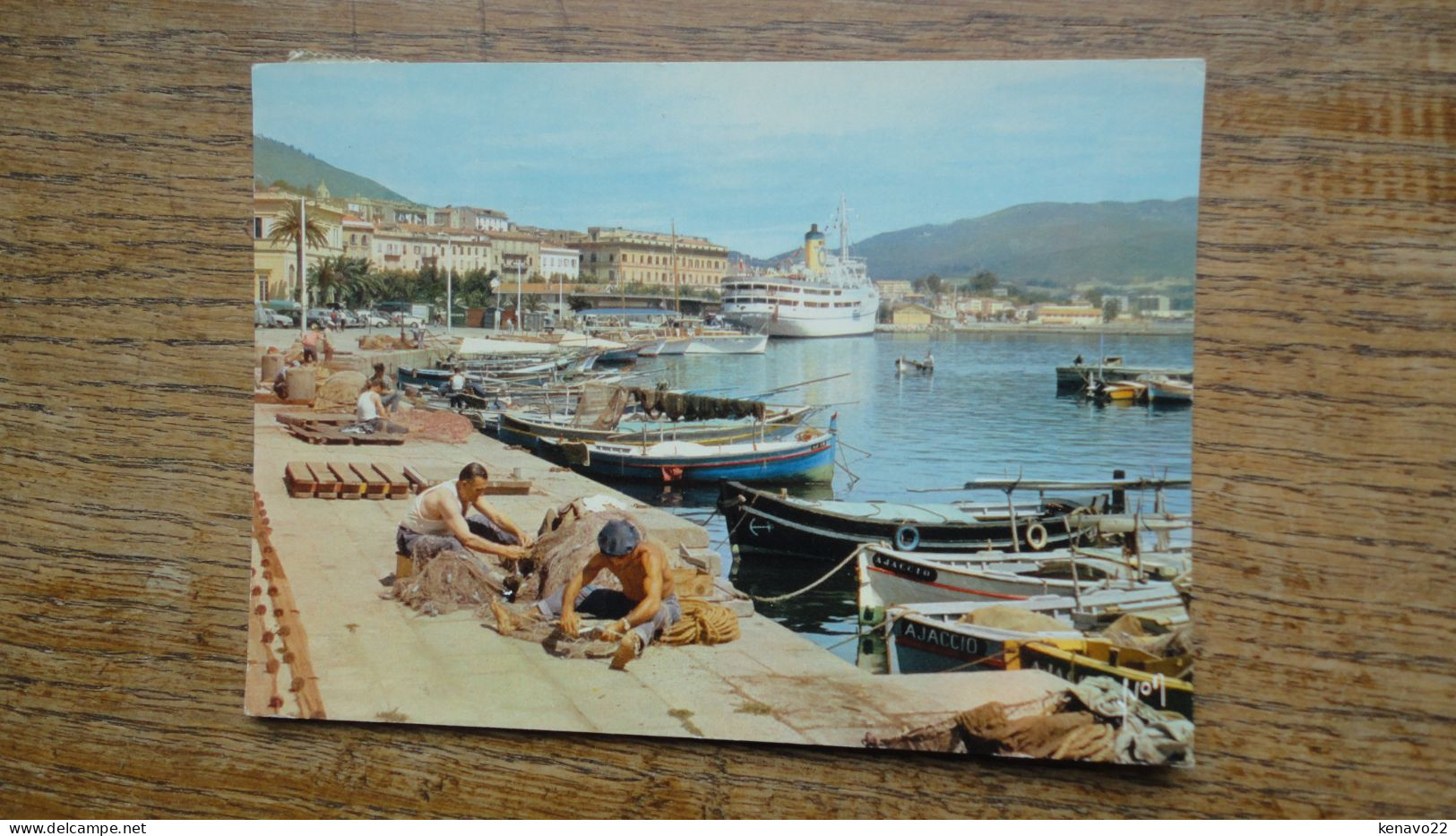 Corse , Oasis De Beauté , Ajaccio , Le Port Des Pêcheurs "" Carte Animée Pêcheurs Autours De Leurs Filets "" - Ajaccio
