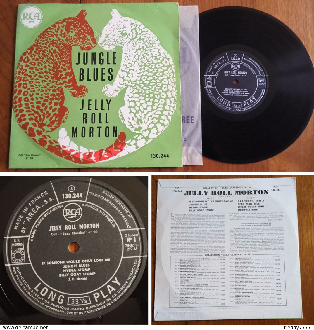 RARE French LP 33t RPM 25cm (10") JELLY ROLL MORTON «Jungle Blues» JAZZ BLUES (1957) - Jazz