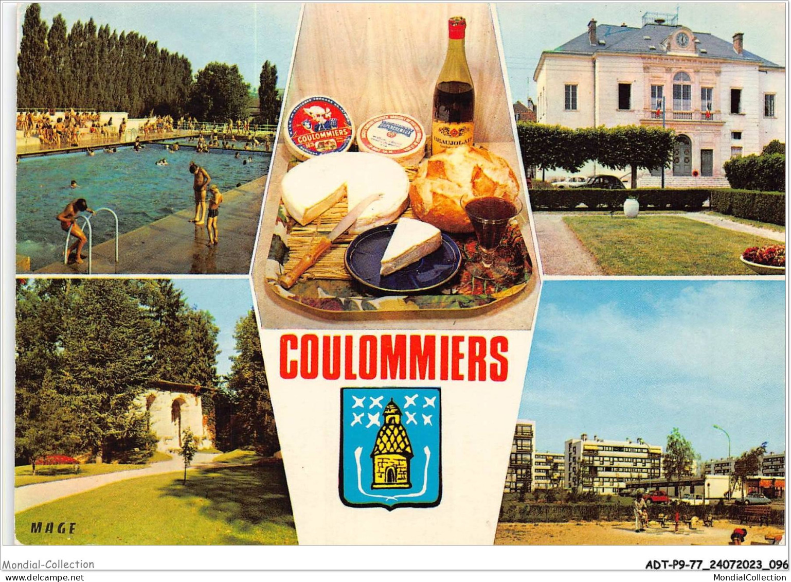 ADTP9-77-0791 - COULOMMIERS - La Piscine - Spécialité Du Fromage De Brie - L'hôtel De Ville - Le Parc Des Capucins  - Coulommiers