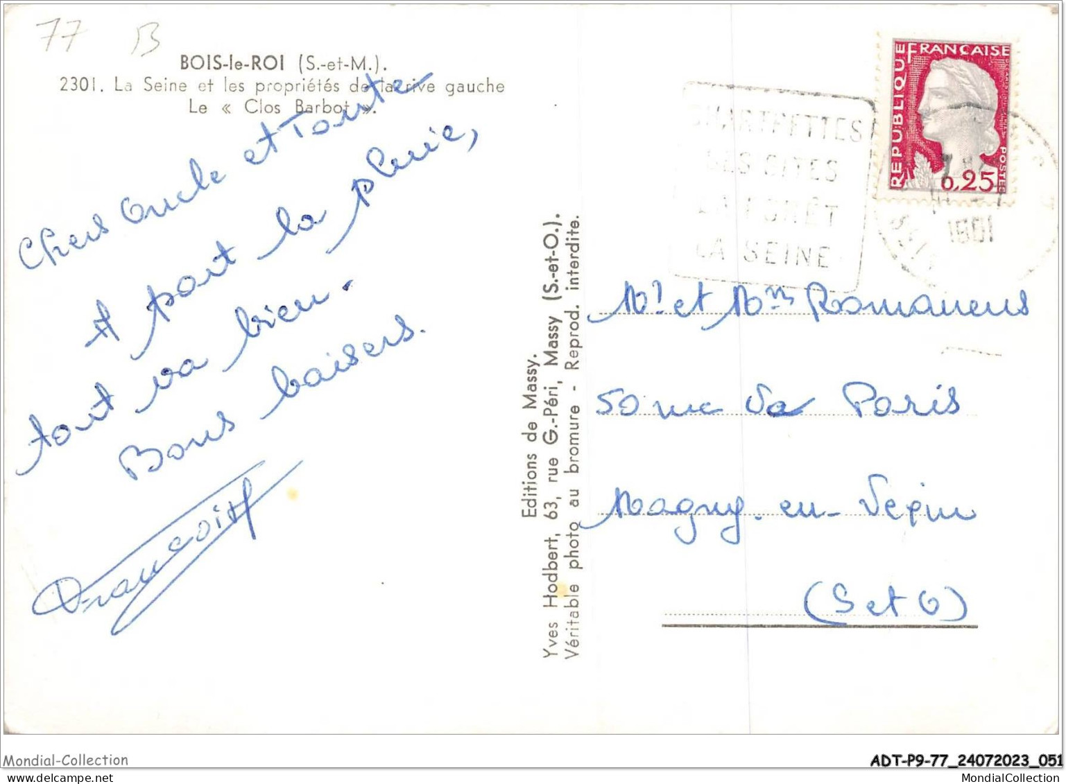 ADTP9-77-0768 - BOIS-LE-ROI - La Seine Et Les Propriétés De La Rive Gauche - Le Clos Bardot  - Bois Le Roi