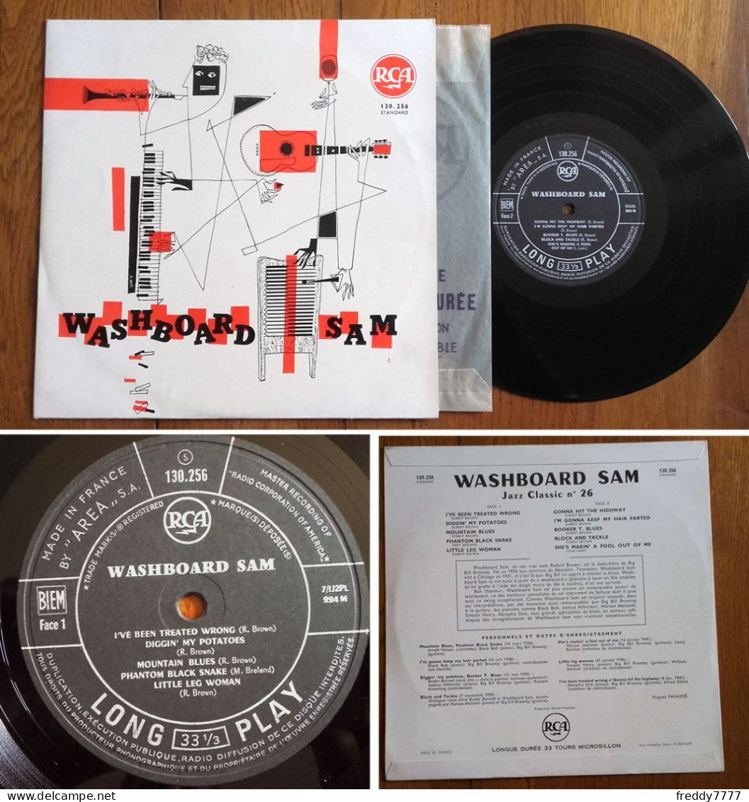 RARE French LP 33t RPM 25cm BIEM (10") WASHBOARD SAM BLUES (1958) - Blues