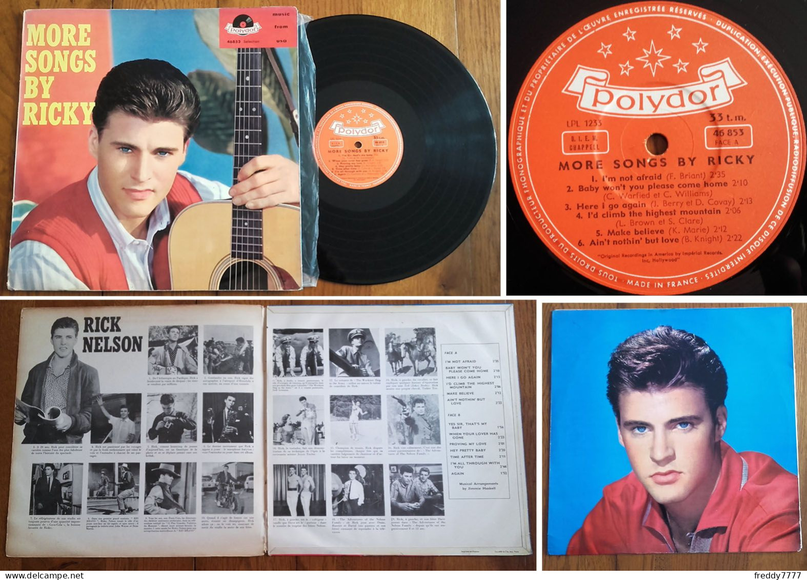 RARE French LP 33t RPM BIEM (12") RICKY NELSON «More Songs By Ricky» (Gatefold P/s, 1960) - Rock