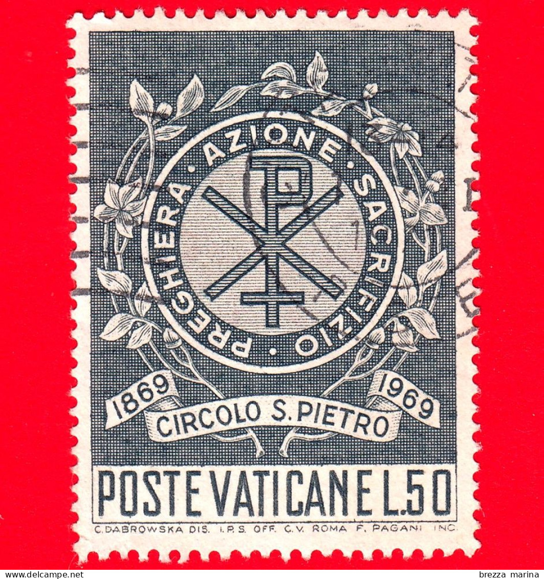 VATICANO - Usato - 1969 - Centenario Del Circolo San Pietro - Emblema - 50 - Oblitérés
