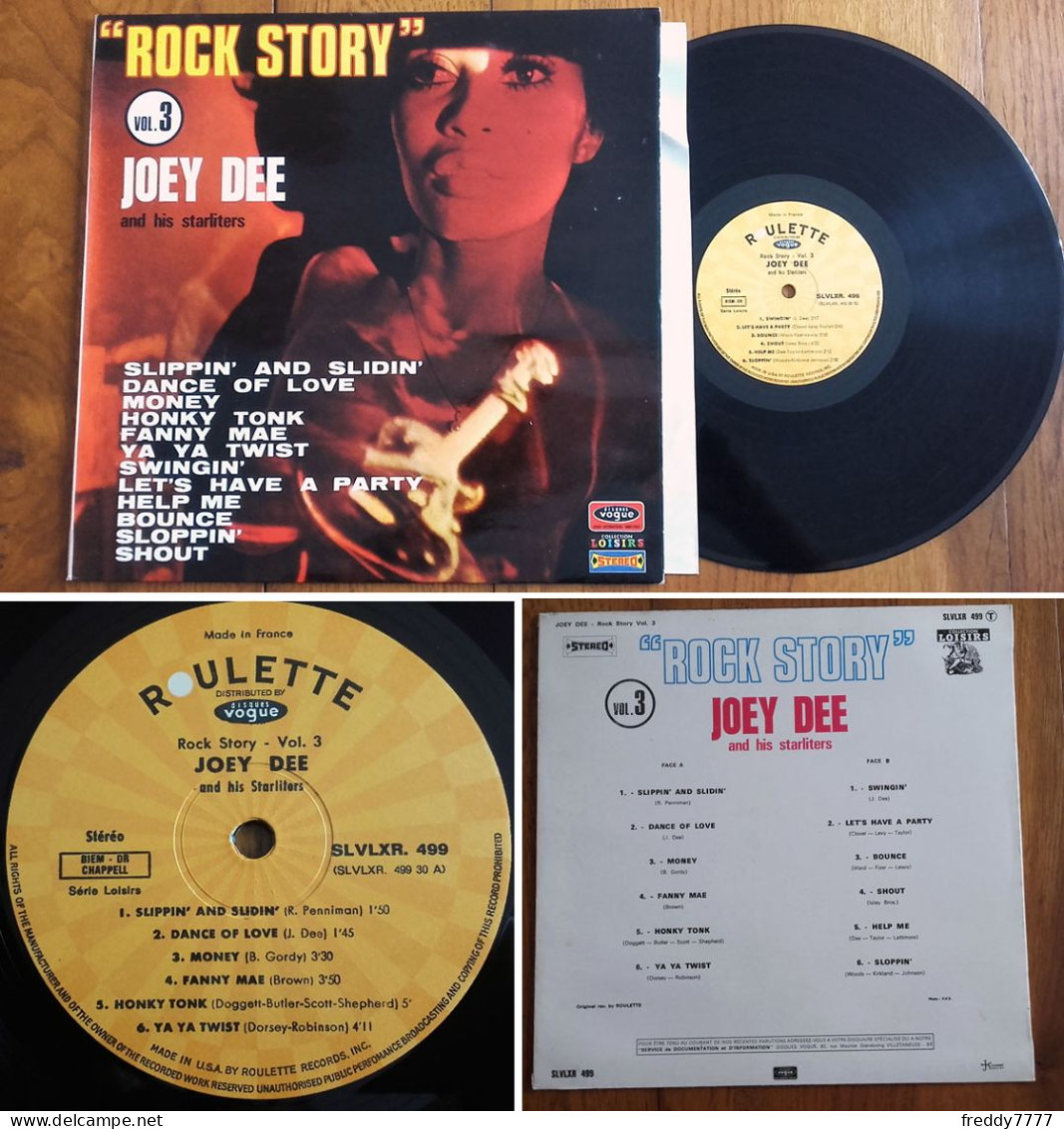 RARE French LP 33t RPM BIEM (12") JOEY DEE AND HIS STARLITERS «Rock Story Vol 3» (1970) - Rock