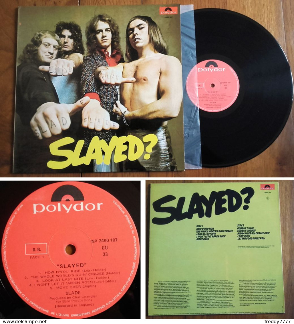 RARE French LP 33t RPM (12") SLADE «Slayed ?» (1972) - Rock