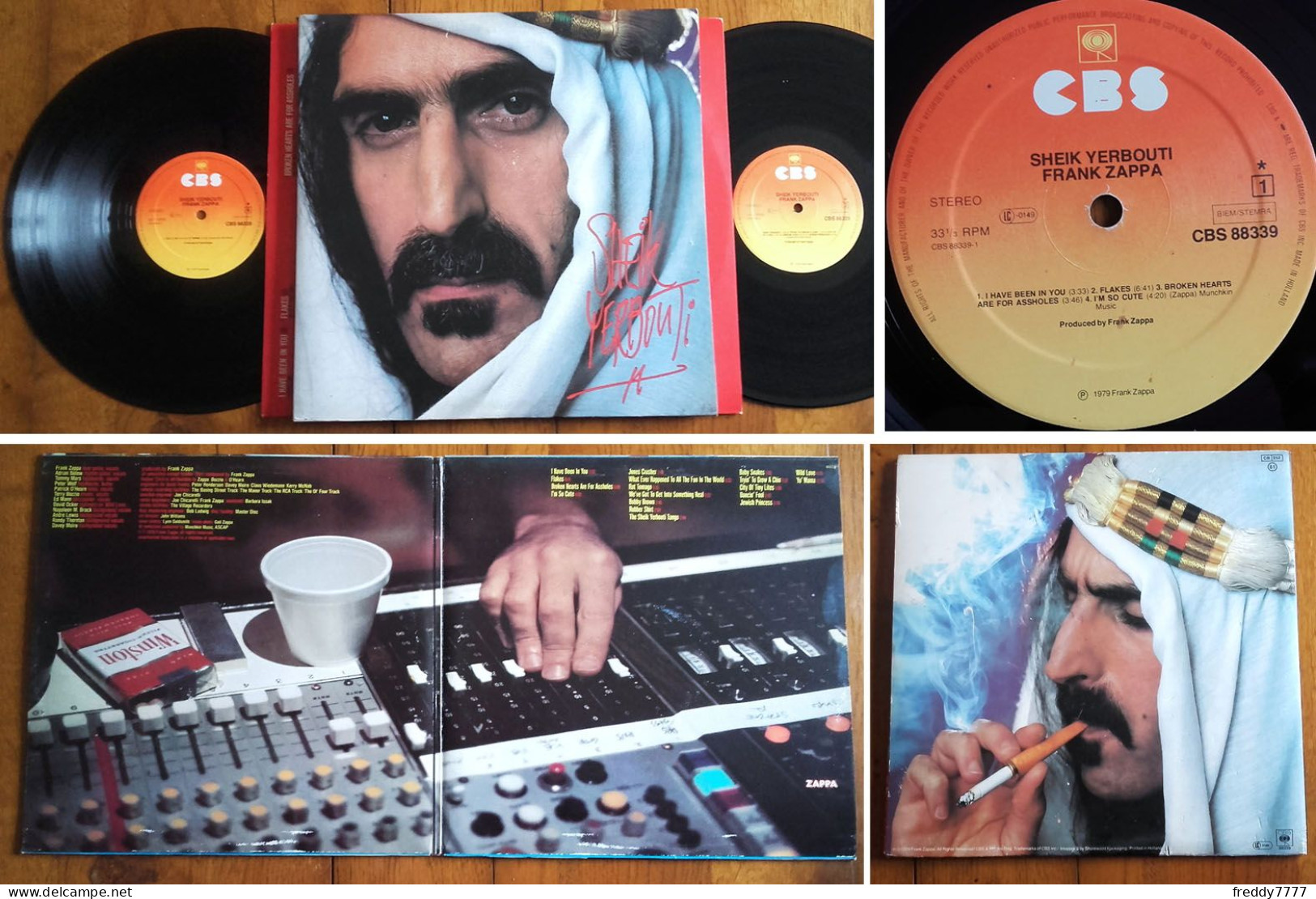 RARE DOUBLE Dutch LP X2 33t RPM (12") FRANK ZAPPA «Sheik Yerbouti» (John Williams, 1979) - Rock