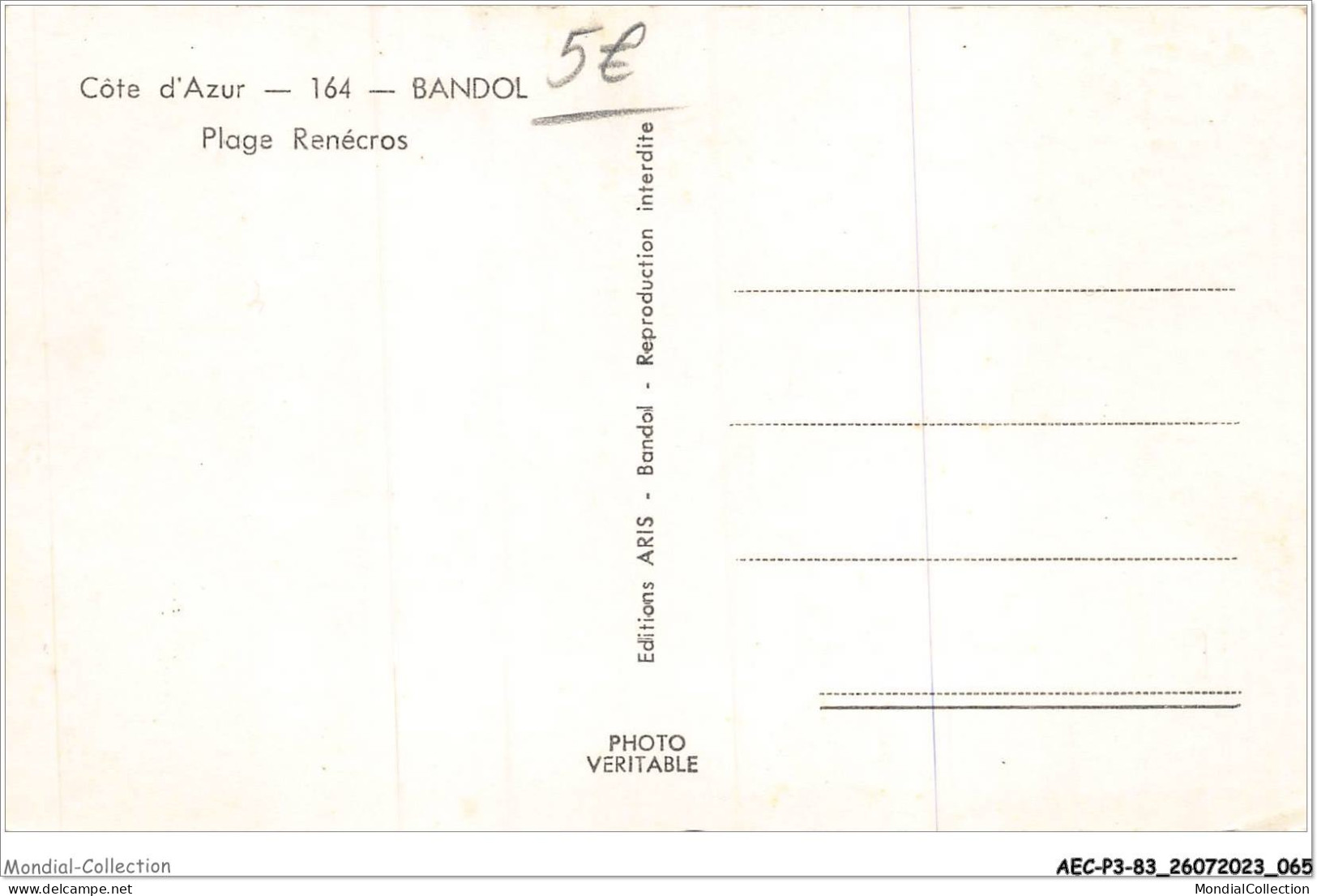 AECP3-83-0222- BANDOL - Plage Rènecros  - Bandol