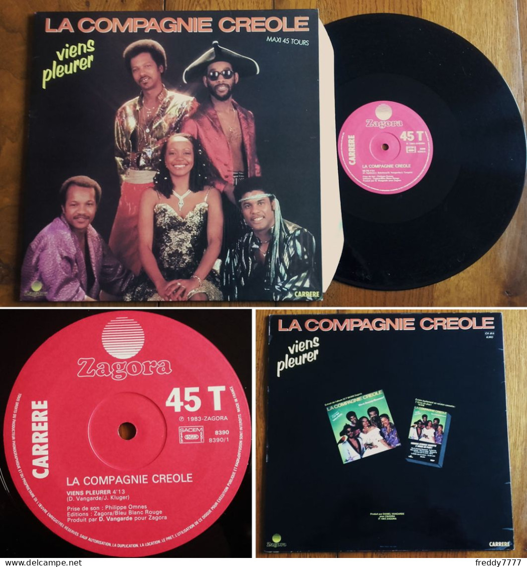 RARE French Maxi 45t RPM (12") LA COMPAGNIE CREOLE «Viens Pleurer» +1 (1983) - 45 Rpm - Maxi-Single