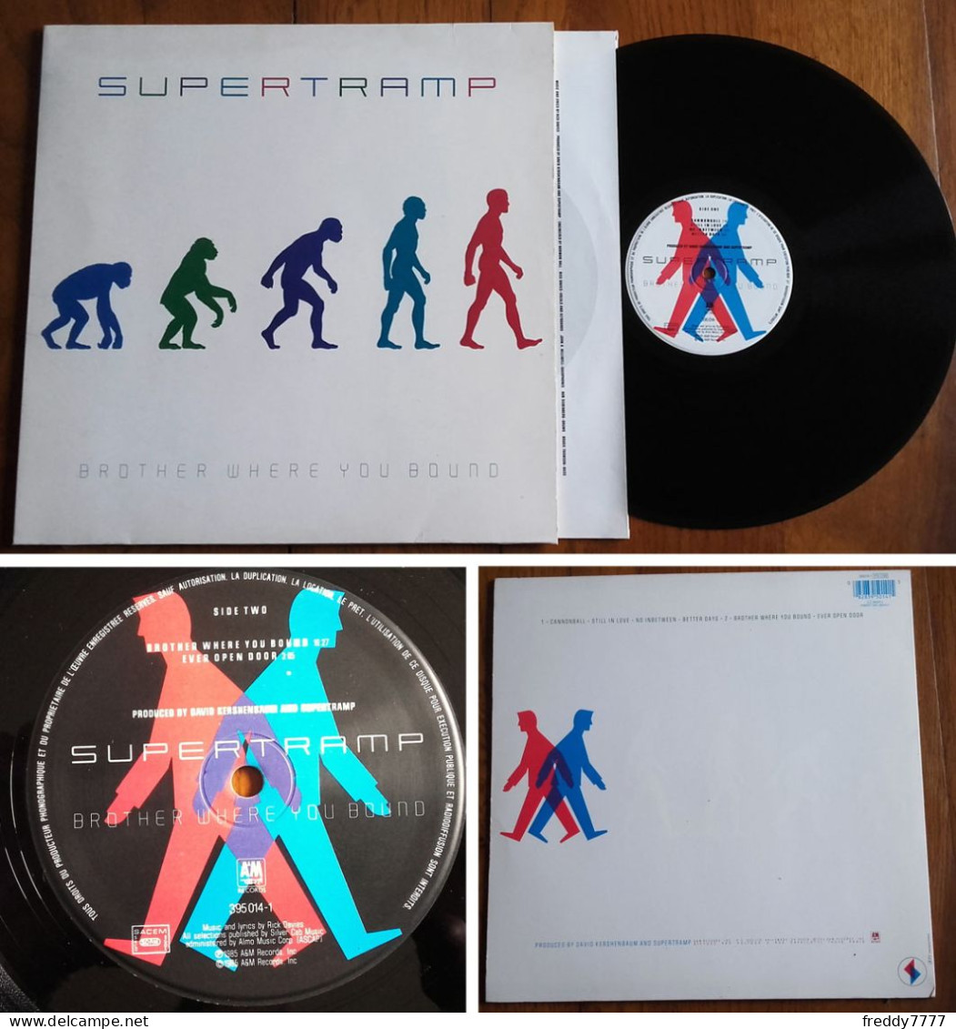 RARE French LP 33t RPM (12") SUPERTRAMP «Brother Where You Bound» (embossed P/s, 1985) - Rock