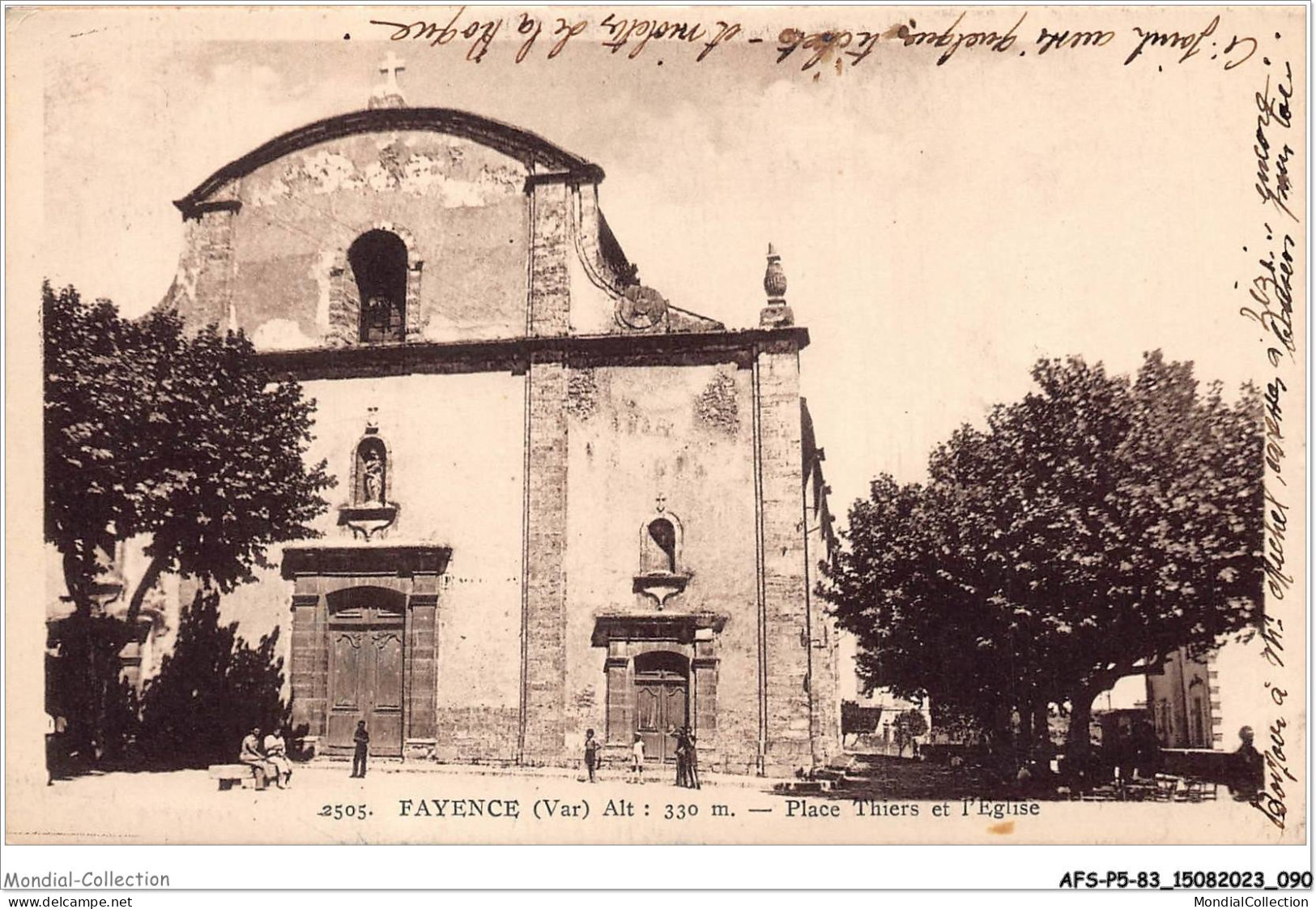 AFSP5-83-0377 - FAYENCE - Place Thiers Et L'eglise  - Fayence