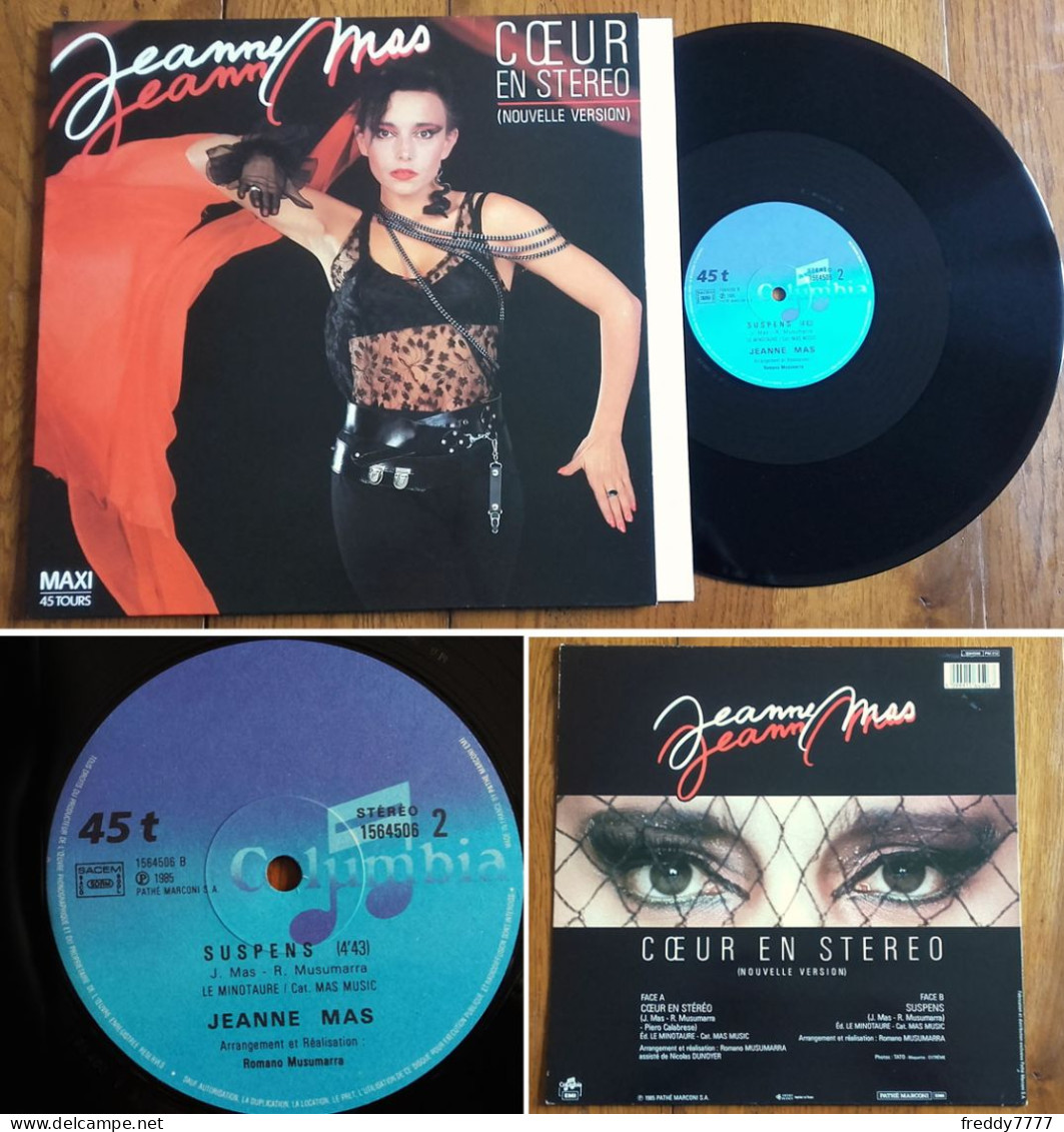 RARE French Maxi 45t RPM (12") JEANNE MAS «Coeur En Stéréo» +1 (1985) - 45 Rpm - Maxi-Single