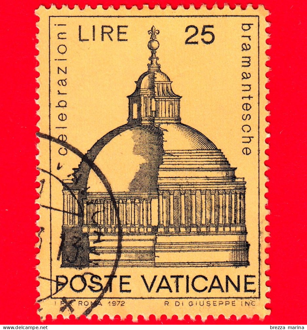 VATICANO - Usato - 1972 - Celebrazioni Bramantesche - Progetto Della Cupola Di San Pietro - 25 - Oblitérés