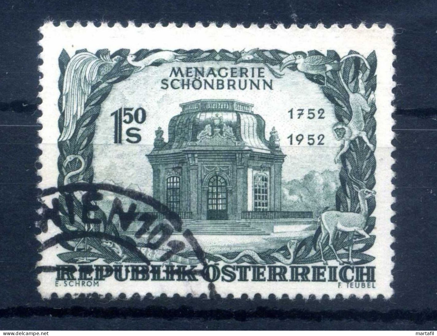 1952 AUSTRIA SET USATO 813 Giardino Zoologico - Gebruikt