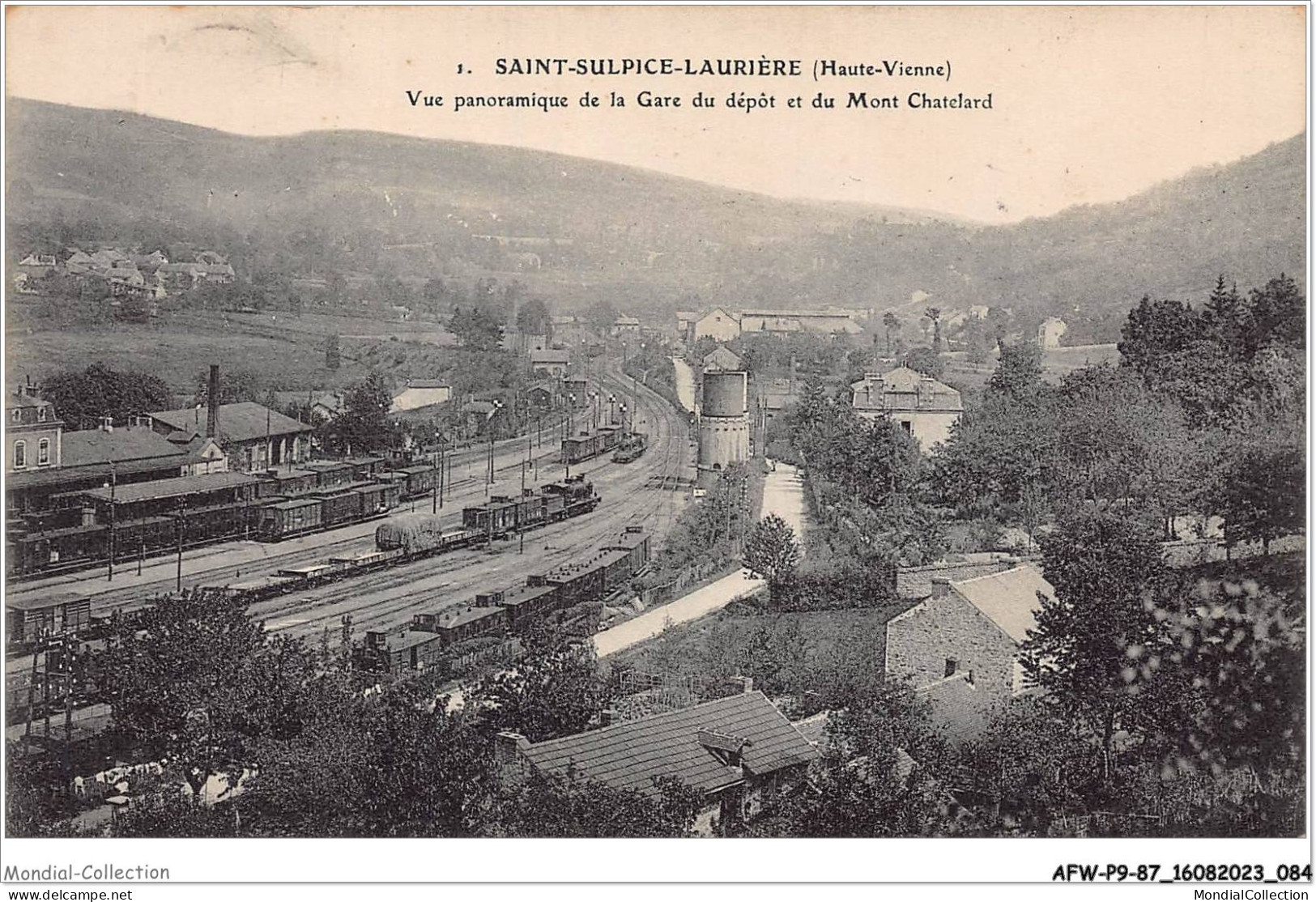 AFWP9-87-0942 - ST-SULPICE-LAURIERE - Haute-vienne - Vue Panoramique De La Gare Du Dépôt Et Du Mont Chatelard - Saint Sulpice Les Feuilles