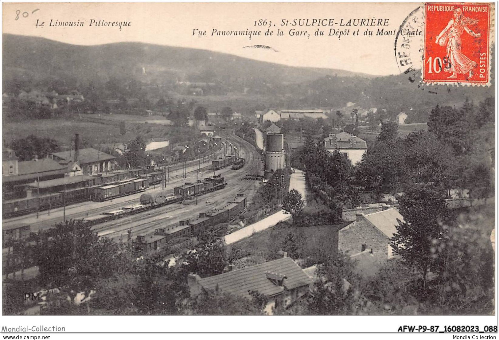 AFWP9-87-0944 - ST-SULPICE-LAURIERE - Vue Panoramique De La Gare Du Dépôt Et Du Mont Chatelard - Saint Sulpice Les Feuilles