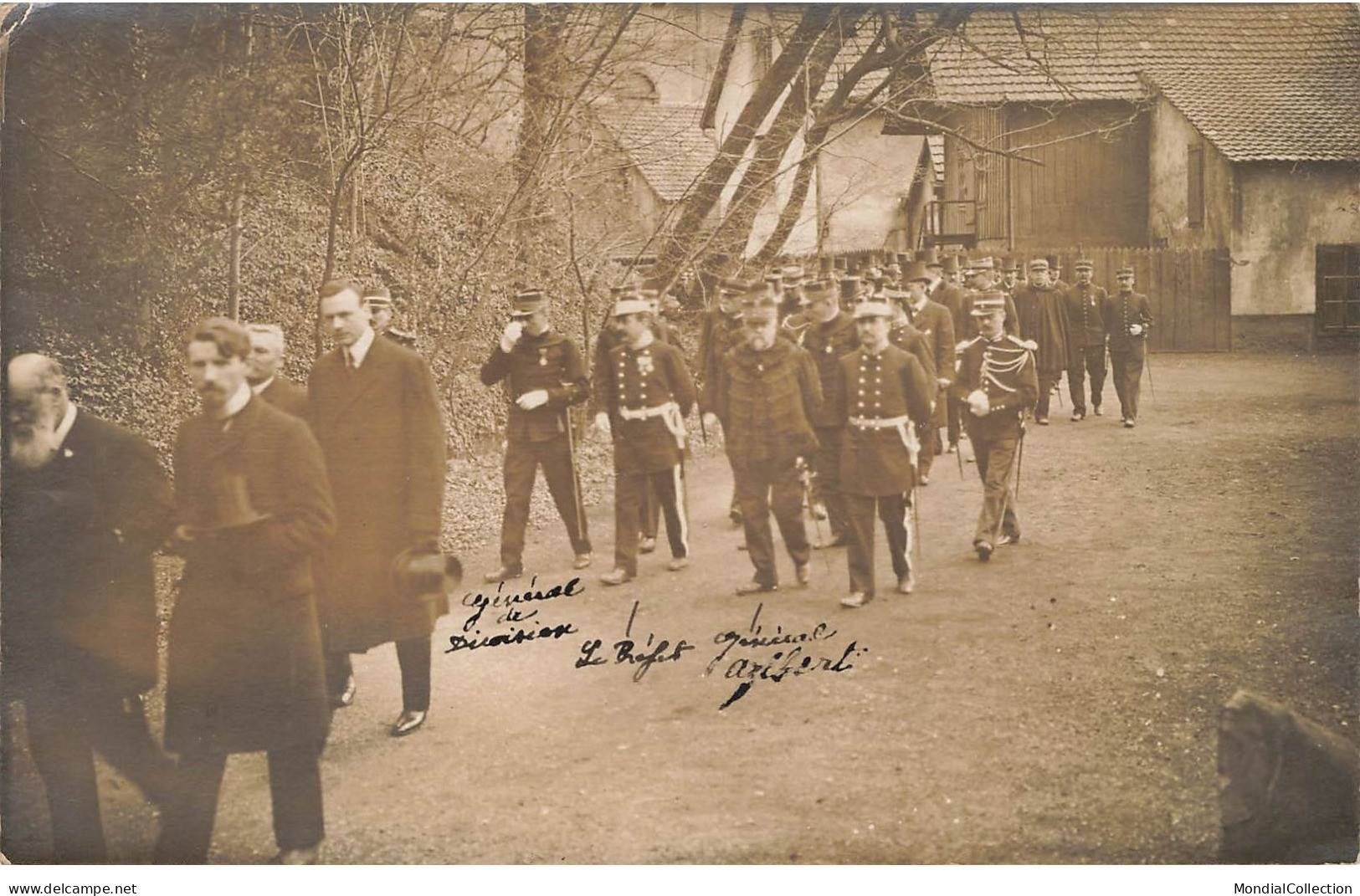 AHFP12-0082- 90 BELFORT MILITAIRES CARTE PHOTO OBSEQUES MR BERGER PRESIDENT FALLIERES - Sonstige & Ohne Zuordnung