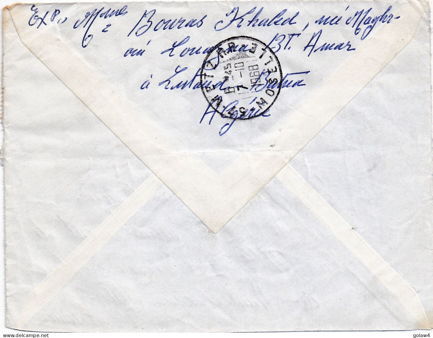 36854# ALGERIE LETTRE RECOMMANDE Obl LUTAUD BATNA 1968 Pour METZ MOSELLE - Algeria (1962-...)