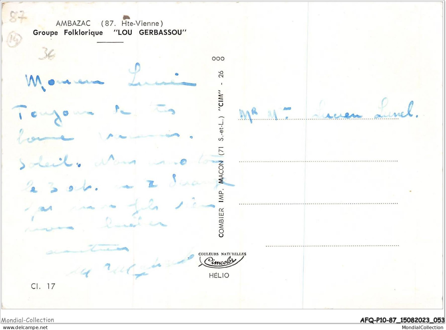 AFQP10-87-0896 - AMBAZAC - Groupe Folklorique - Lou Gerbassou  - Ambazac