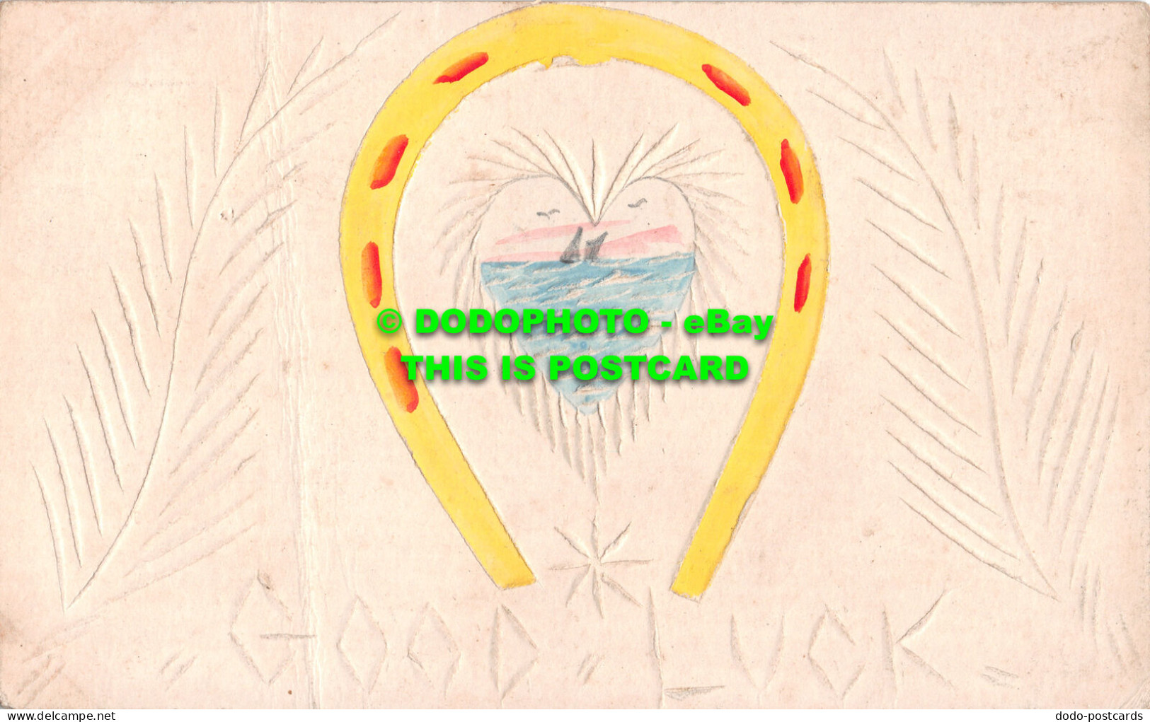 R507085 Good Luck. Yellow Horseshoe. Postcard - World