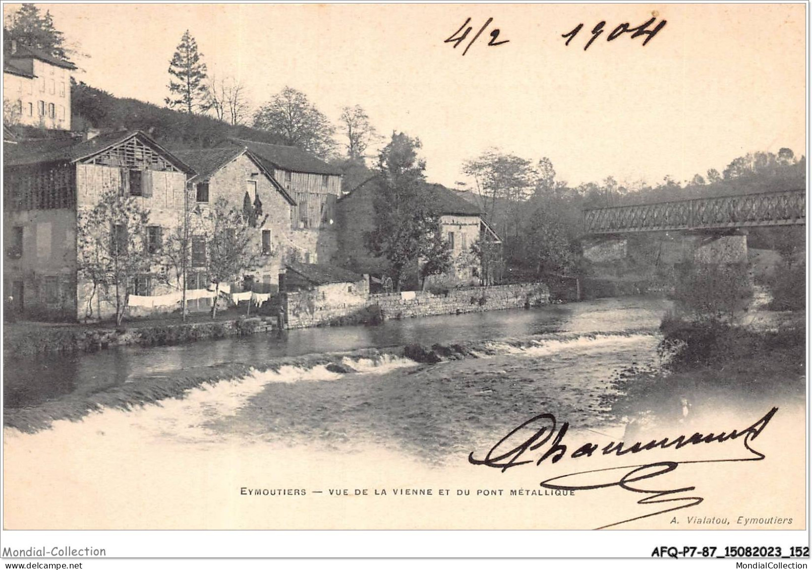 AFQP7-87-0671 - EYMOUTIERS - Vue De La Vienne Et Du Pont Métallique  - Eymoutiers