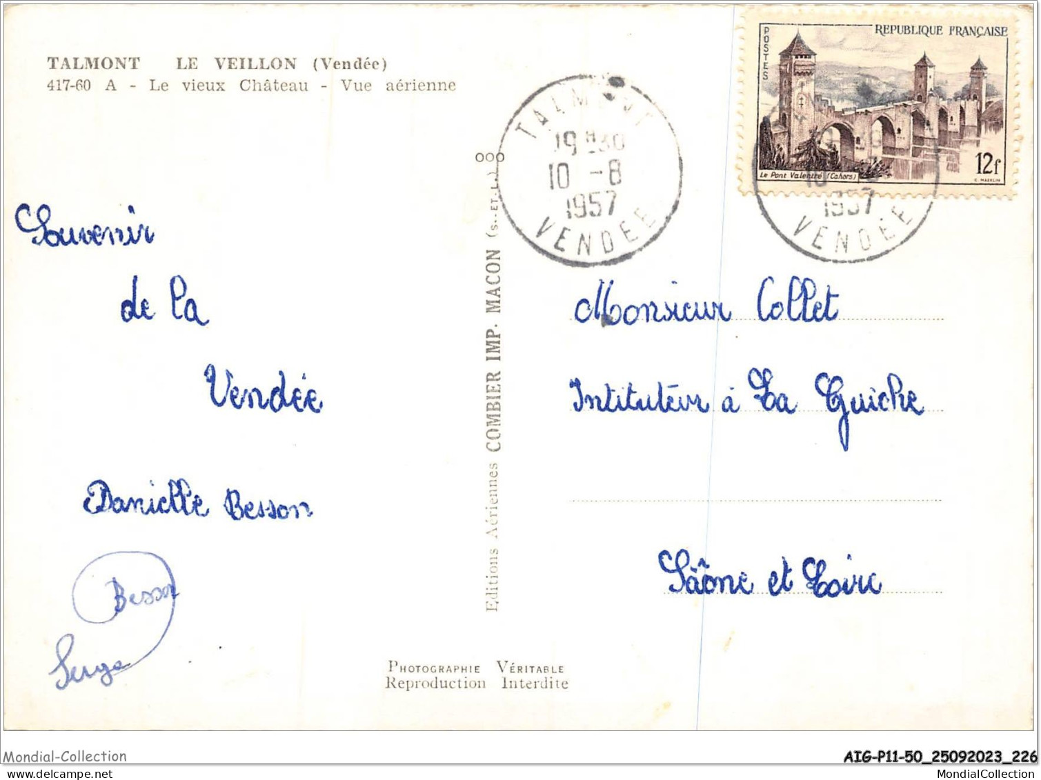 AIGP11-85-1233 - TALMONT - LE VEILLON - Vendée - Le Vieux Château - Vue Aérienne - Talmont Saint Hilaire