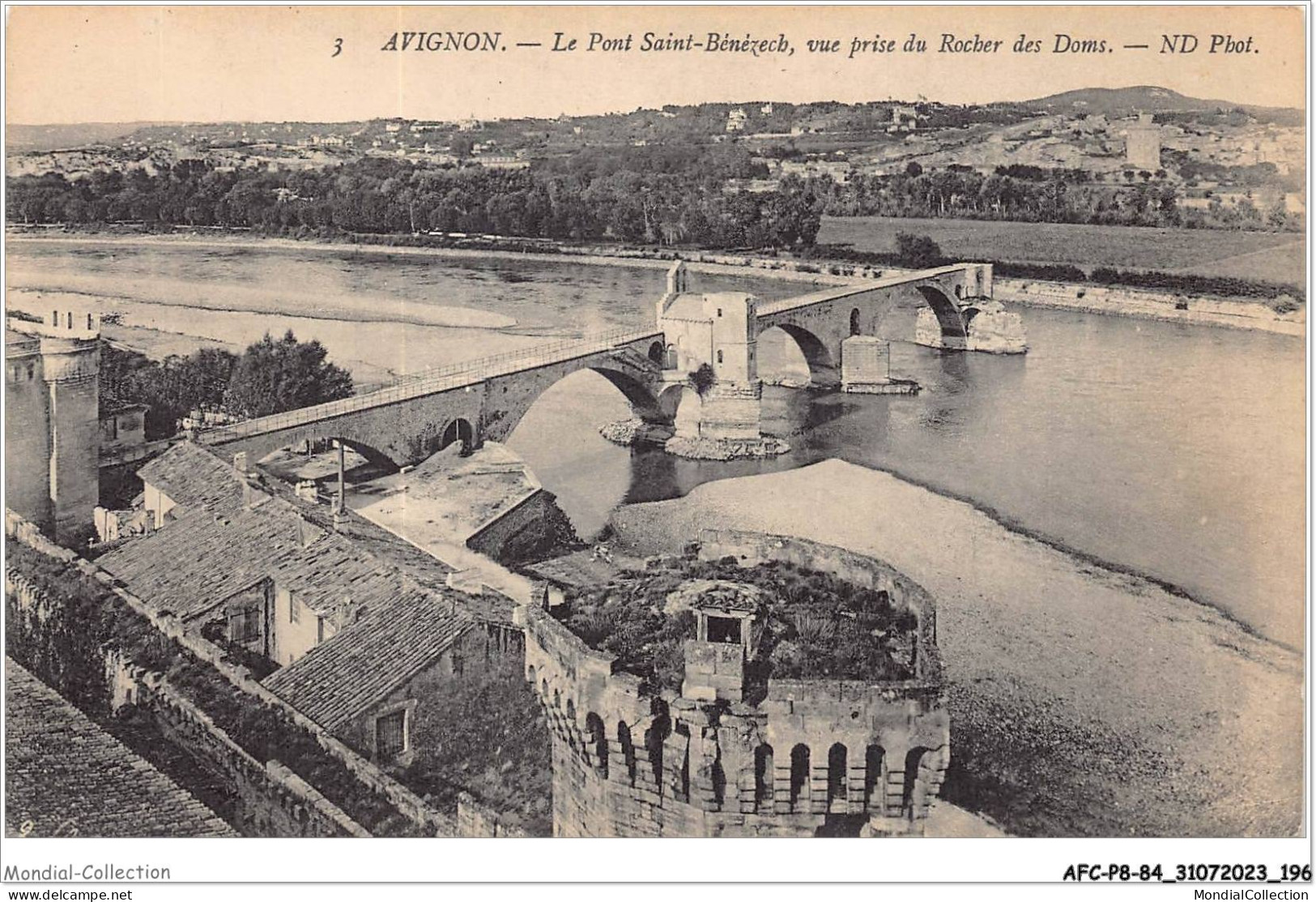 AFCP8-84-0913 - AVIGNON - Le Pont Saint-bénézech - Vue Prise Du Rocher Des Doms - Avignon (Palais & Pont)