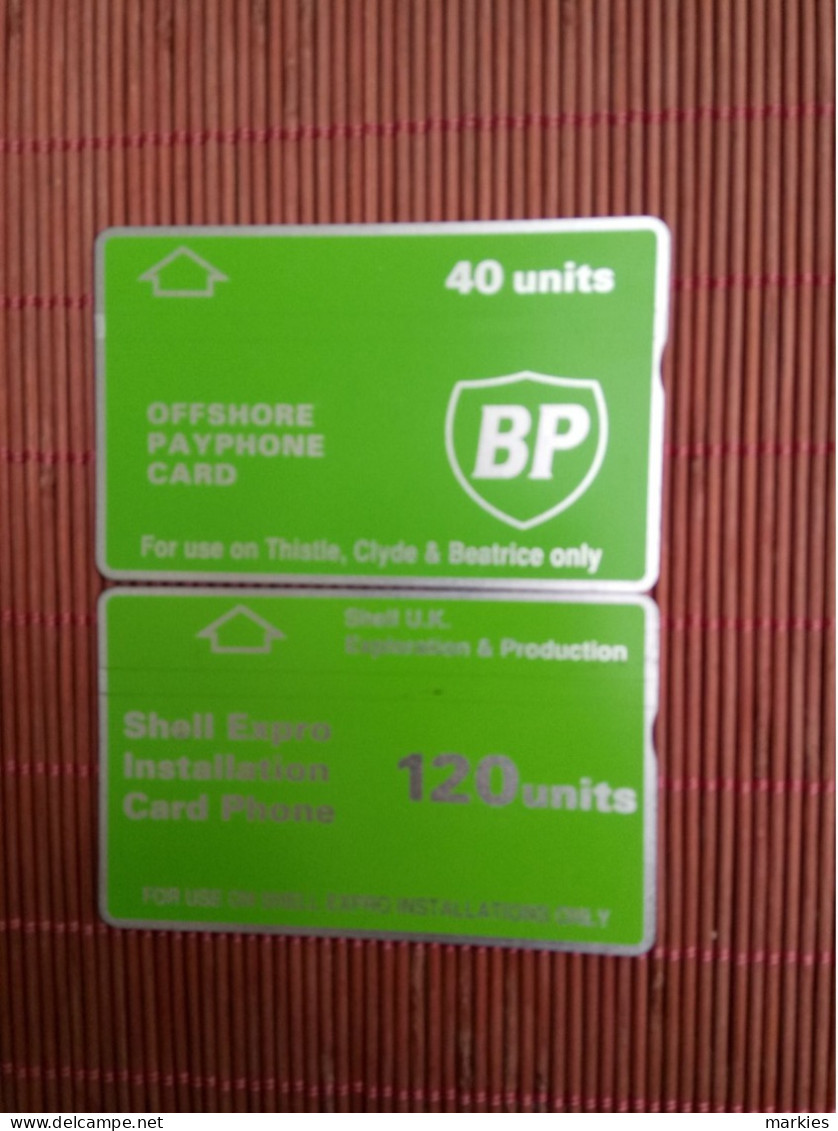 2 Phonecards BP+Shell Used Rare - Plateformes Pétrolières