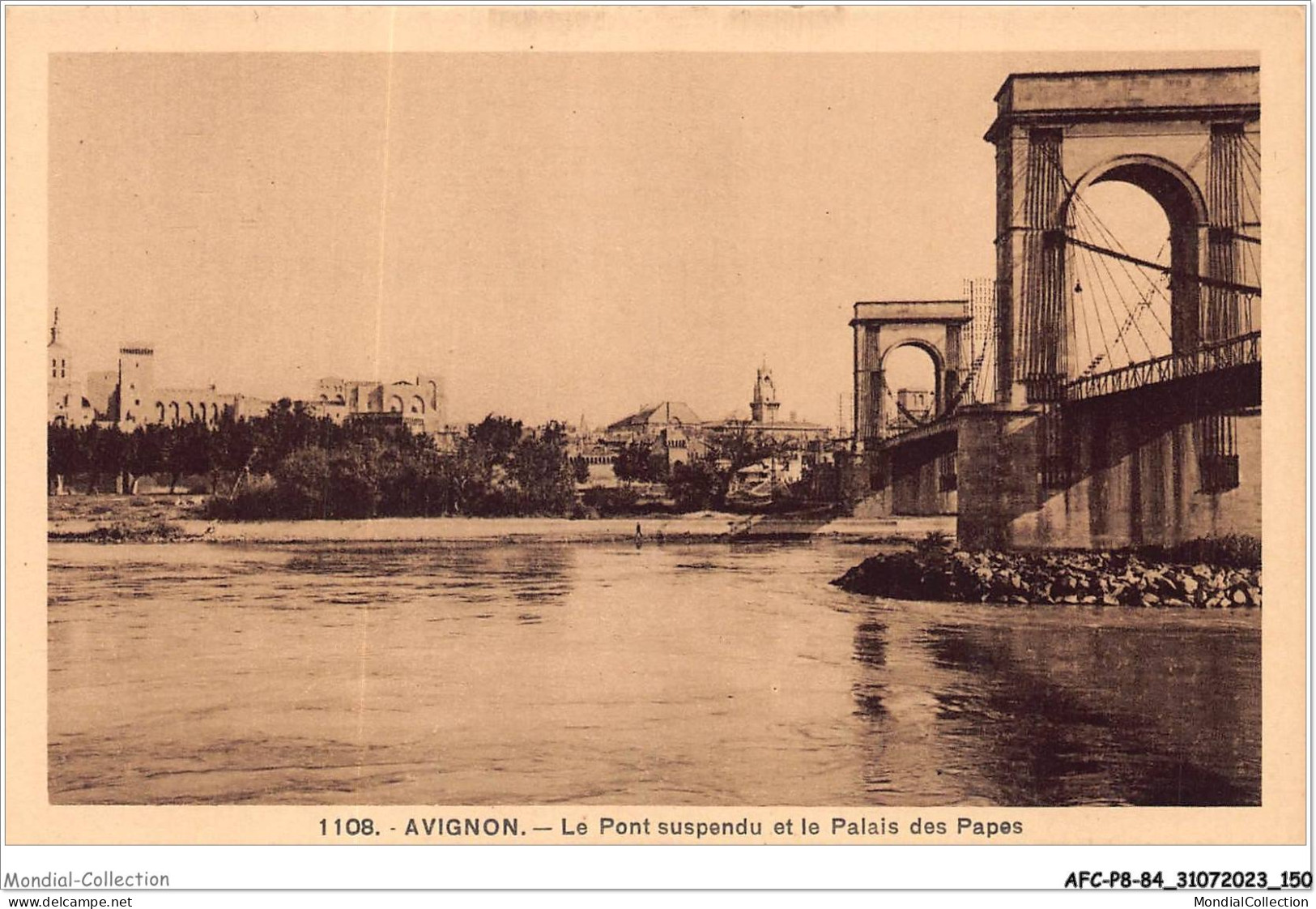 AFCP8-84-0890 - AVIGNON - Le Pont Suspendu Et Le Palais Des Papes - Avignon (Palais & Pont)