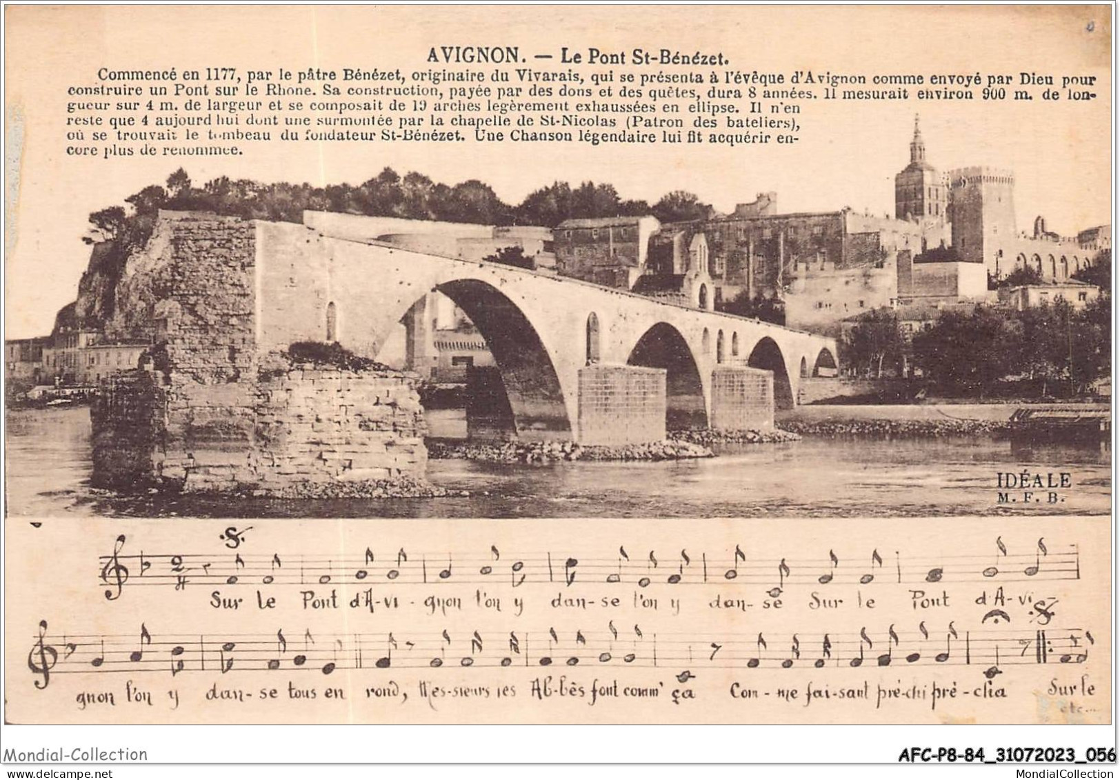 AFCP8-84-0843 - AVIGNON - Le Pont St-bénézet  - Avignon (Palais & Pont)