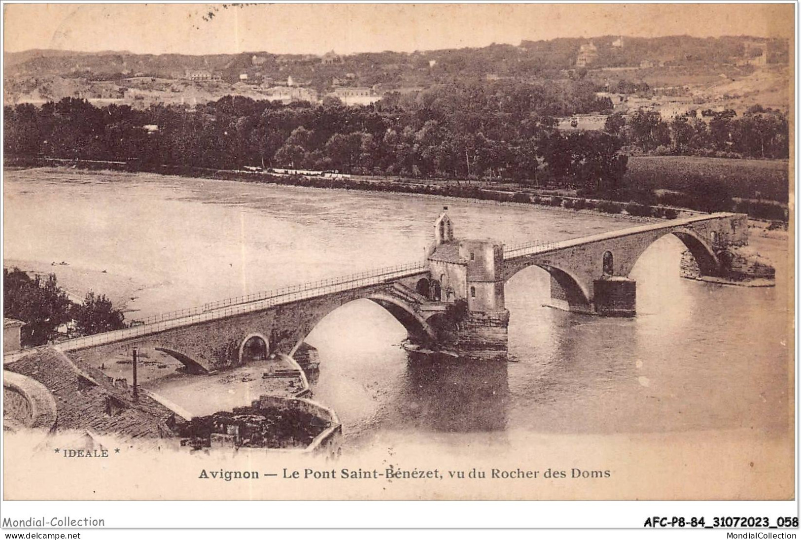AFCP8-84-0844 - AVIGNON - Le Pont Saint-bénézet - Vu Du Rocher Des Doms - Avignon (Palais & Pont)