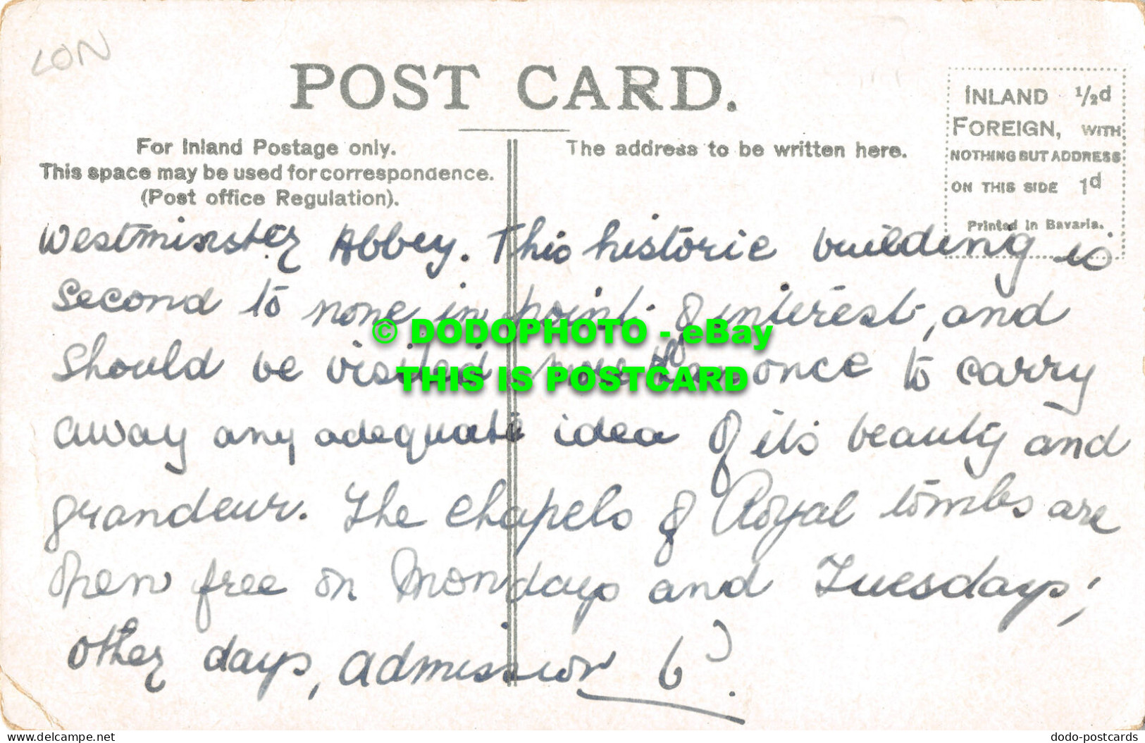 R507090 London. Westminster Abbey. Postcard - Other & Unclassified