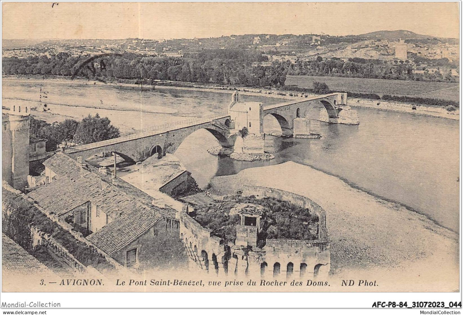 AFCP8-84-0837 - AVIGNON - Le Pont Saint-bénézet - Vue Prise Du Rocher Des Doms - Avignon (Palais & Pont)