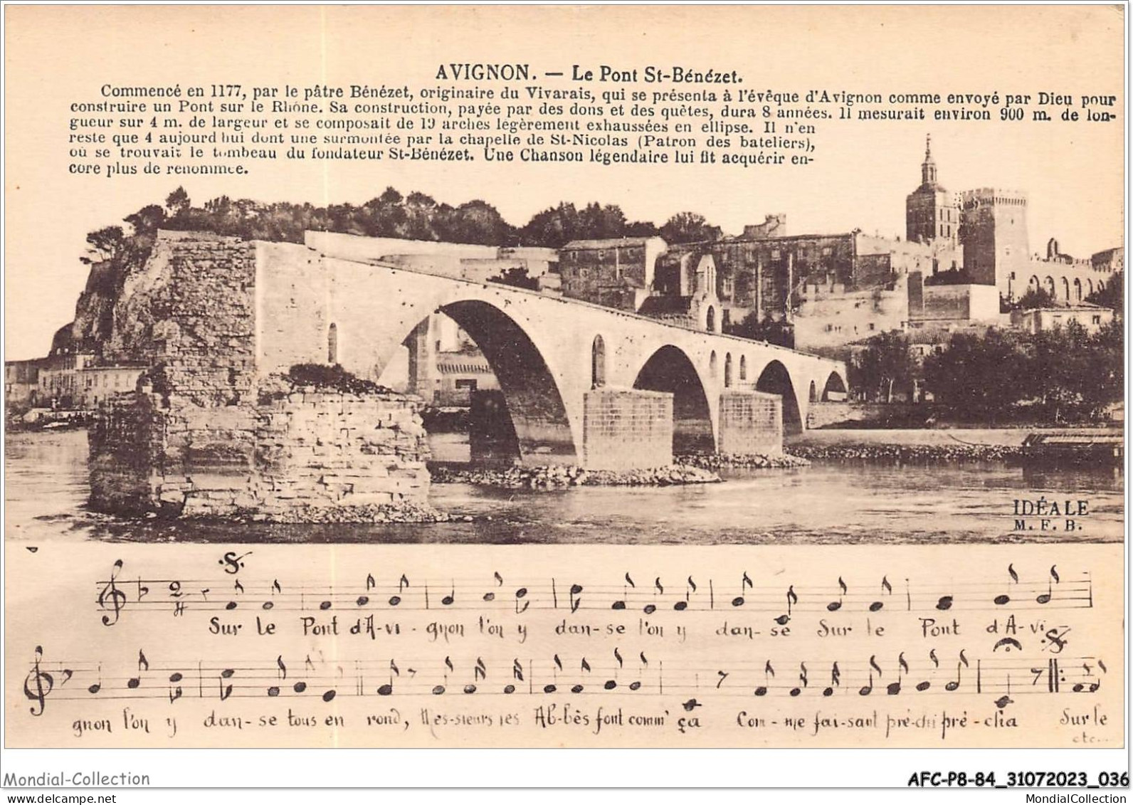 AFCP8-84-0833 - AVIGNON - Le Pont St-bénézet  - Avignon (Palais & Pont)