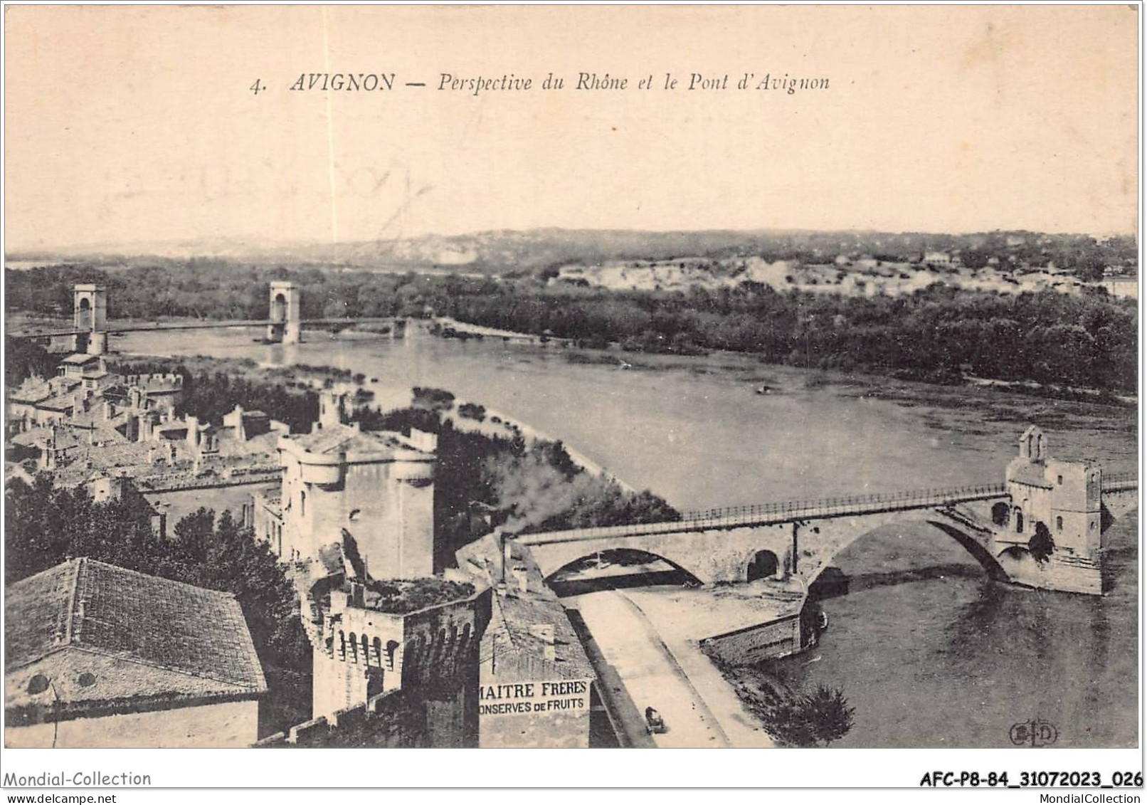 AFCP8-84-0828 - AVIGNON - Perspective Du Rhône Et Le Pont D'avignon - Avignon (Palais & Pont)