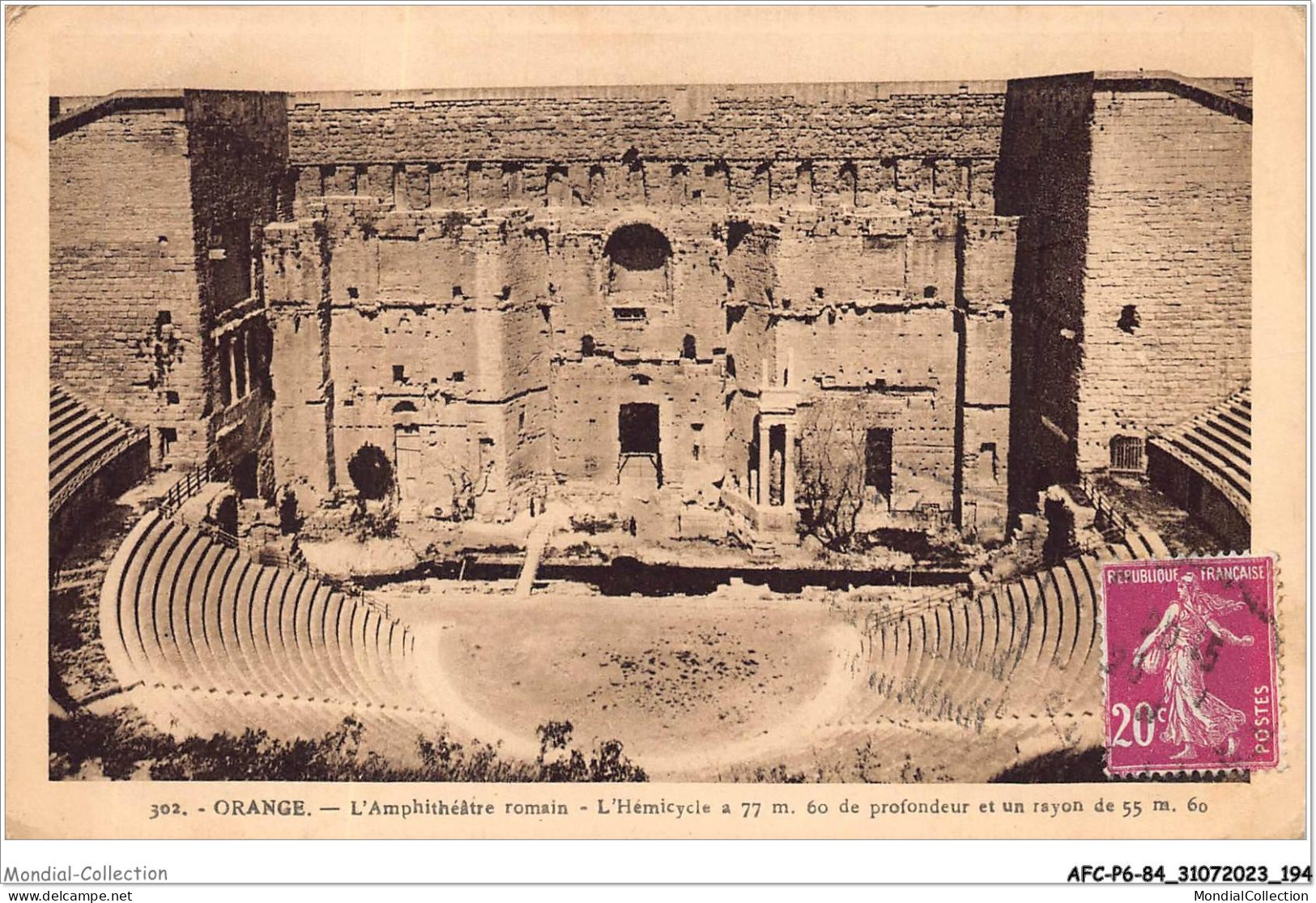 AFCP6-84-0695 - ORANGE - L'amphithéâtre Romain - L'hémicycle A 77 M 60 De Profondeur Et Un Rayon De 55m 60 - Orange