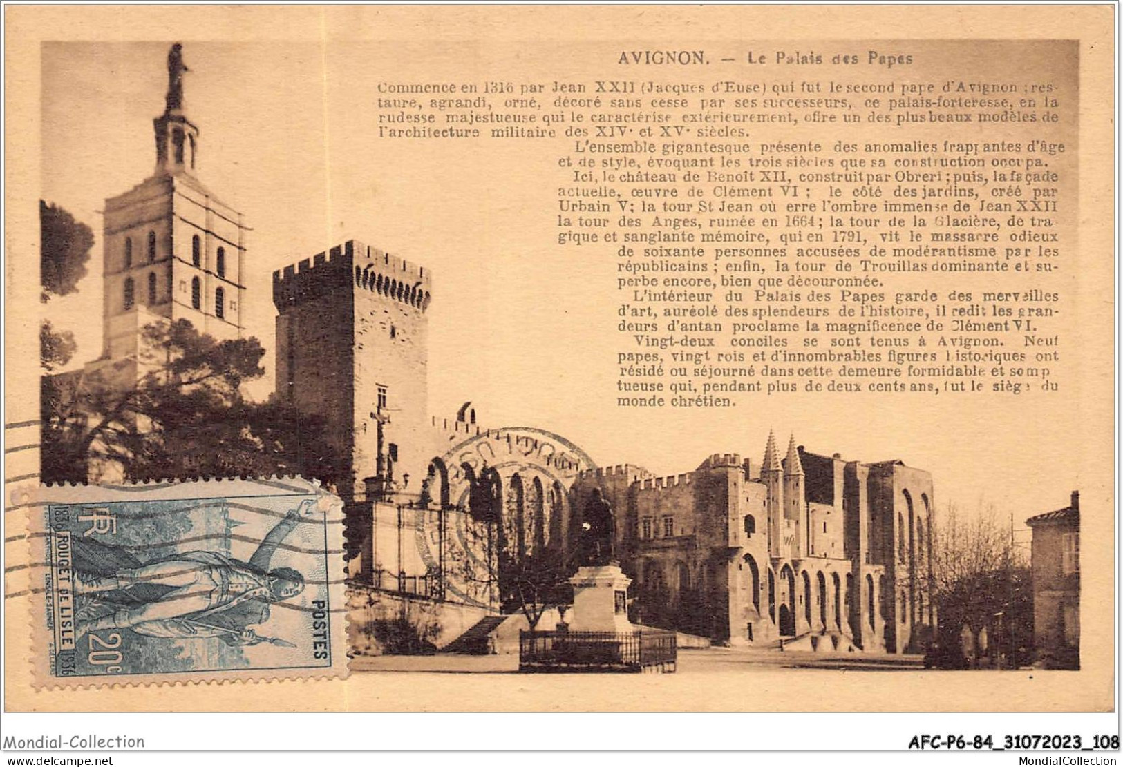 AFCP6-84-0652 - AVIGNON - Le Palais Des Papes  - Avignon (Palais & Pont)