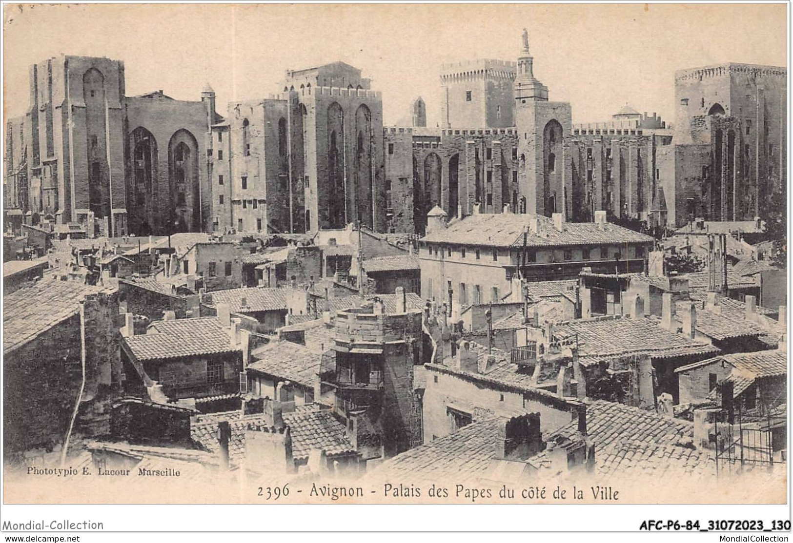 AFCP6-84-0663 - AVIGNON - Le Palais Des Papes Du Côté De La Ville  - Avignon (Palais & Pont)