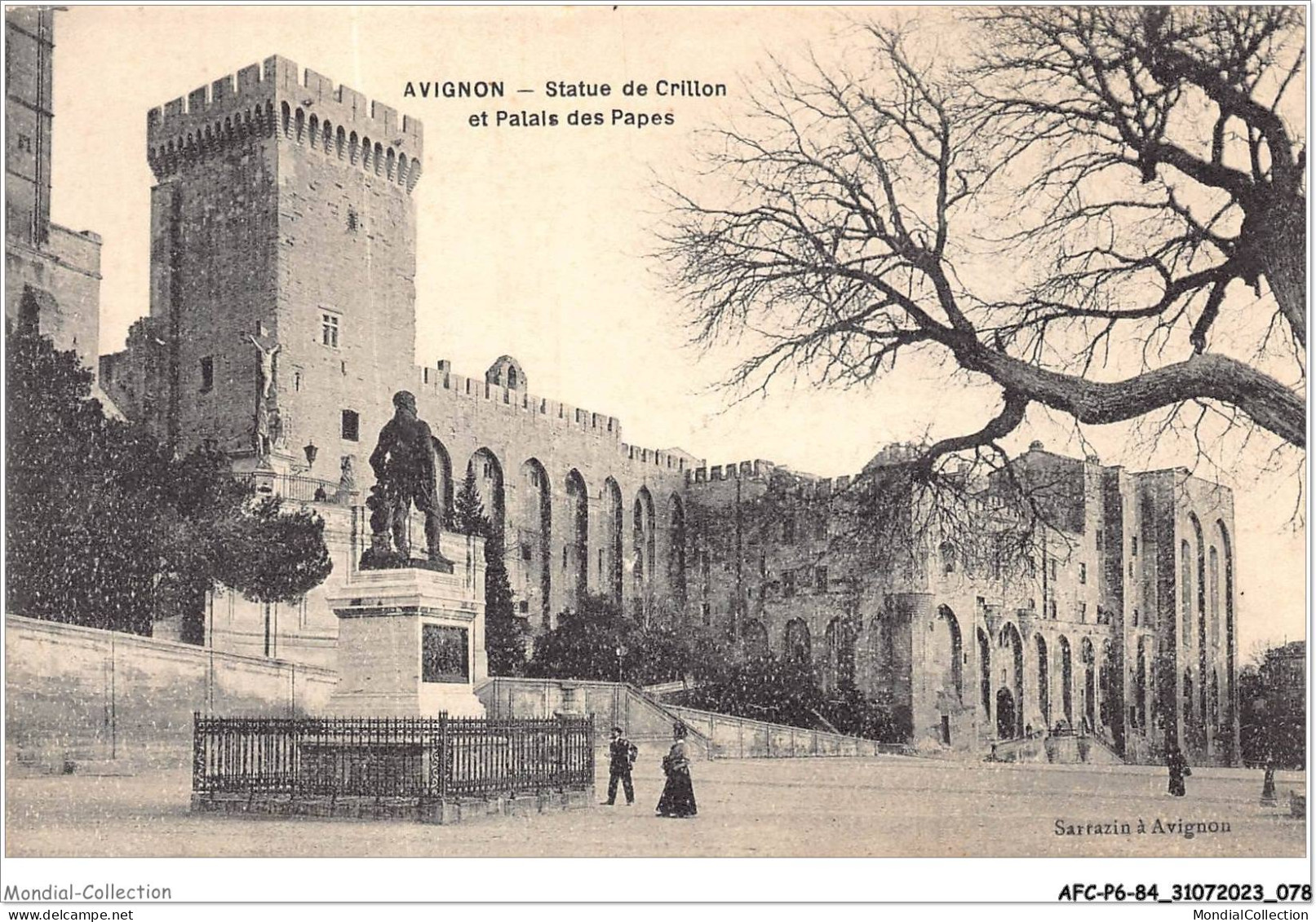 AFCP6-84-0637 - AVIGNON - Statue De Crillon Et Palais Des Papes   - Avignon (Palais & Pont)