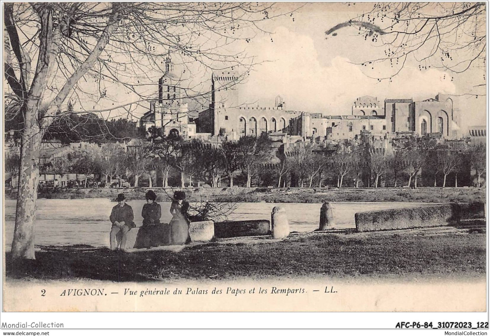 AFCP6-84-0659 - AVIGNON - Vue Générale Du Palais Des Papes Et Les Remparts  - Avignon (Palais & Pont)
