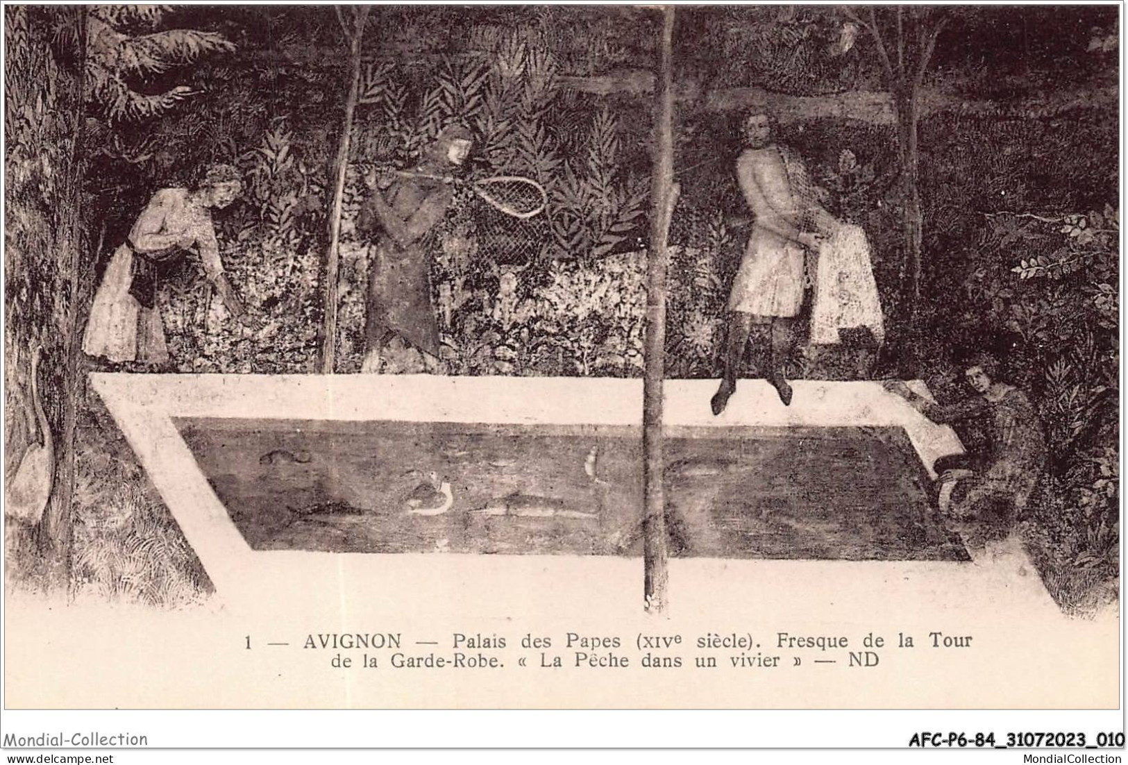 AFCP6-84-0603 - AVIGNON - Palais Des Papes - XIVe S - Fresque De La Tour De La Garde-robe - La Pêche Dans Un Vivier - Avignon (Palais & Pont)