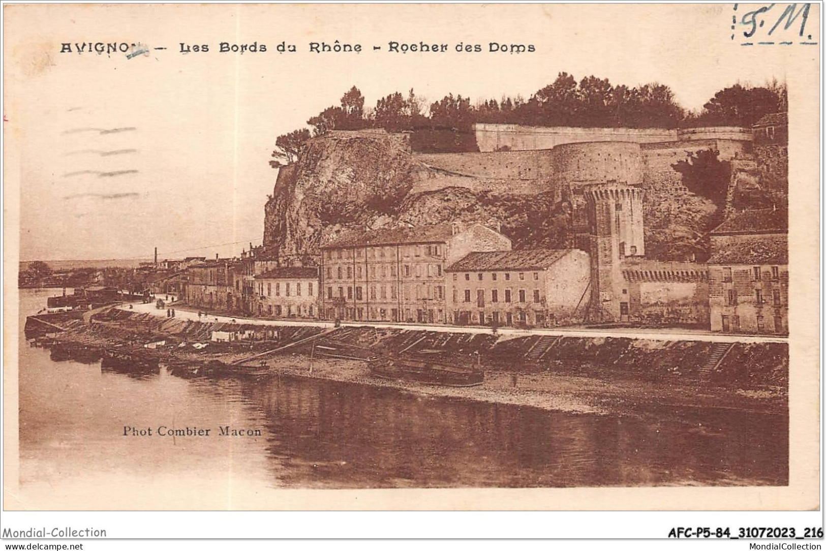 AFCP5-84-0585 - AVIGNON - Les Bords Du Rhône - Rocher Des Doms - Avignon (Palais & Pont)
